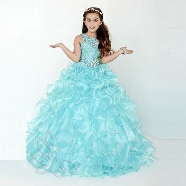 stylish ruffled ball gown girls pageant dresses for teens beaded lace-up flower girl dress sweep train lace appliques first communion gowns, White;red
stylish ruffled ball gown girls pageant dresses for teens beaded lace-up flower girl dress sweep train lace appliques first communion gowns, White;red