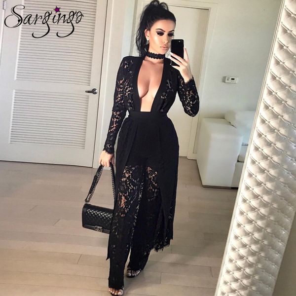 wholesale- sargingo lace jumpsuit rompers hollow out woman overalls long sleeve jumpsuits plus size black rompers women leotard, Black;white
wholesale- sargingo lace jumpsuit rompers hollow out woman overalls long sleeve jumpsuits plus size black rompers women leotard, Black;white