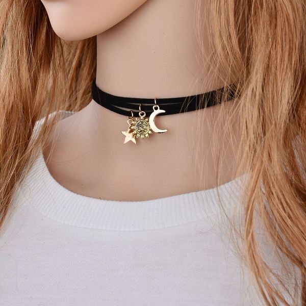 woman necklaces chokers fashionable joker multilayer harajuku pendants necklace short chain the moon the stars the sun god clavicle jewelry, Golden;silver
woman necklaces chokers fashionable joker multilayer harajuku pendants necklace short chain the moon the stars the sun god clavicle jewelry, Golden;silver