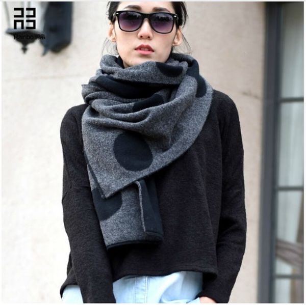 double sided thickening knit wool women scarf autumn winter black white dot design knit shawl 2016 rainbo, Blue;gray
double sided thickening knit wool women scarf autumn winter black white dot design knit shawl 2016 rainbo, Blue;gray