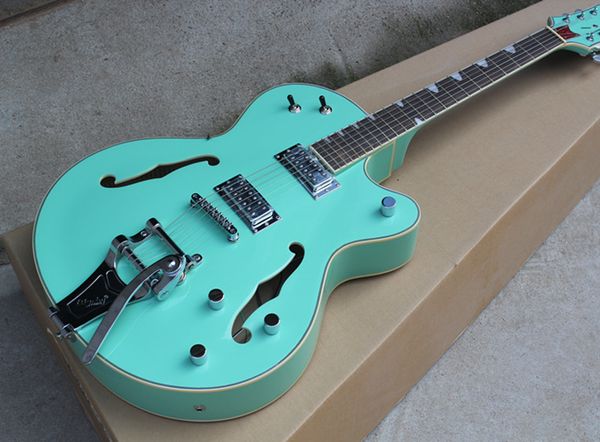 2018 New Wholesale Light Blue Double F Hole Electric Guitar with Tremolo System,Chrome Hardwares,2 Pickups,Offer Customized
2018 New Wholesale Light Blue Double F Hole Electric Guitar with Tremolo System,Chrome Hardwares,2 Pickups,Offer Customized