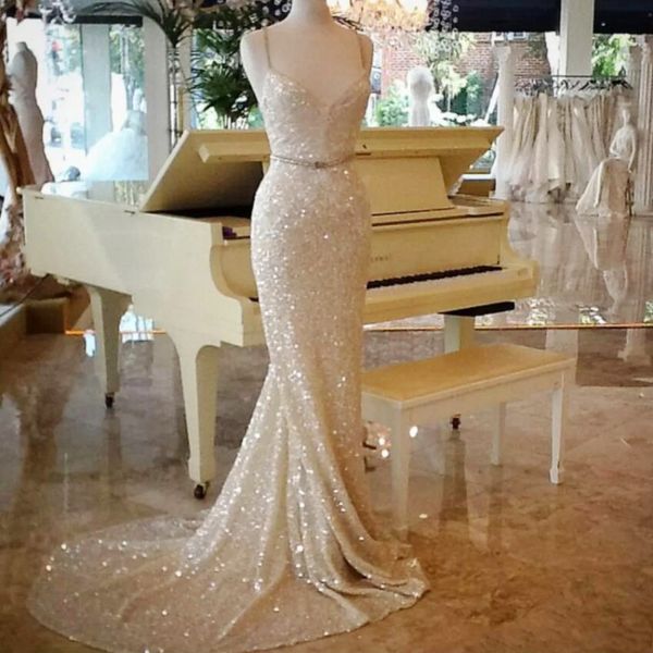 shinning sequined mermaid prom dresses long spaghetti sweep train mermaid evening gowns custom made formal wear party gowns, Black
shinning sequined mermaid prom dresses long spaghetti sweep train mermaid evening gowns custom made formal wear party gowns, Black