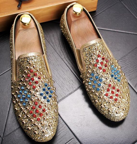 fashion spikes man wedding party shoes rivets glitter casual driving loafers mens flats smoking slipper shoes, Black
fashion spikes man wedding party shoes rivets glitter casual driving loafers mens flats smoking slipper shoes, Black