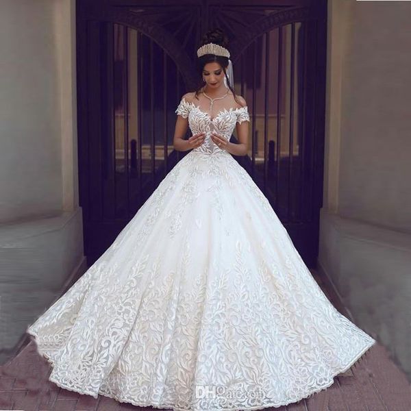 2017 new vintage lace wedding dresses off the shoulder short sleeves applique sweep train a line wedding bridal gowns custom made, White
2017 new vintage lace wedding dresses off the shoulder short sleeves applique sweep train a line wedding bridal gowns custom made, White