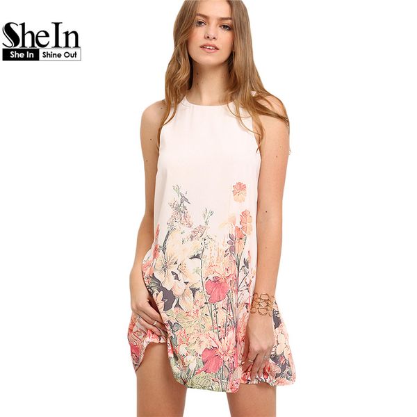 wholesale- shein ladies new arrival multicolor sleeveless flower print dresses womens summer round neck cut out cute shift dress, White;black
wholesale- shein ladies new arrival multicolor sleeveless flower print dresses womens summer round neck cut out cute shift dress, White;black
