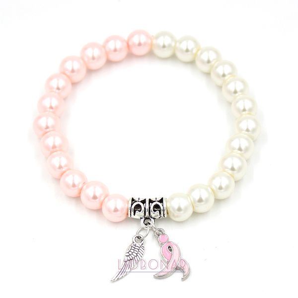 wholesale new arrival pearl bracelet breast cancer awareness angel wings pink ribbon charms bracelet jewelry for cancer center, Golden;silver
wholesale new arrival pearl bracelet breast cancer awareness angel wings pink ribbon charms bracelet jewelry for cancer center, Golden;silver