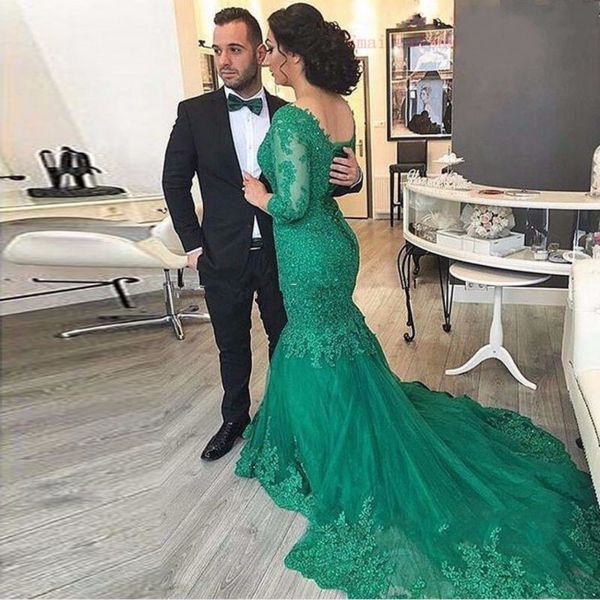 new mermaid prom dresses long evening gowns vestido de festa lace turquoise party dress with long sleeve court train tulle, Black;red
new mermaid prom dresses long evening gowns vestido de festa lace turquoise party dress with long sleeve court train tulle, Black;red
