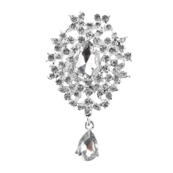 2017 silver plated clear rhinestones diamante crystal dangle water drop alloy brooch for wedding, Gray
2017 silver plated clear rhinestones diamante crystal dangle water drop alloy brooch for wedding, Gray