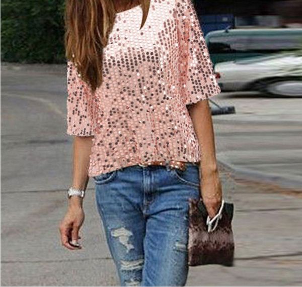 tee casual new women 2017 wholesale- size sequins summer basic plus t-shirt shirt solid short sleeves o-neck blusas mrnft, Black
tee casual new women 2017 wholesale- size sequins summer basic plus t-shirt shirt solid short sleeves o-neck blusas mrnft, Black