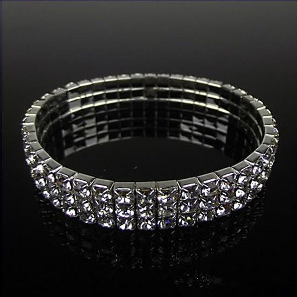 discount bridal bracelet 2019 bridal jewelry 3 row silver rhinestone bling bling crystal stretch bangle women party prom wedding accessories, White
discount bridal bracelet 2019 bridal jewelry 3 row silver rhinestone bling bling crystal stretch bangle women party prom wedding accessories, White