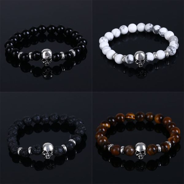 8mm lava natural stone elastic skull strands beads volcanic rock charm bracelets prayer handmade jewelry for women men, Black
8mm lava natural stone elastic skull strands beads volcanic rock charm bracelets prayer handmade jewelry for women men, Black