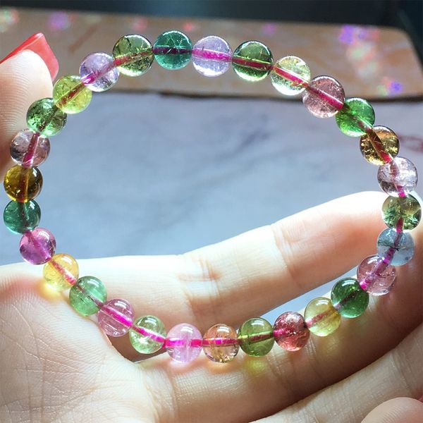natural clear colorful purple green pink yellow blue tourmaline multi-color stretch bracelet round beads 6mm 04472, Black
natural clear colorful purple green pink yellow blue tourmaline multi-color stretch bracelet round beads 6mm 04472, Black