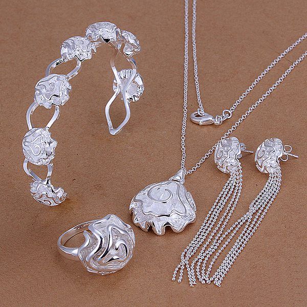 wedding roses sterling silver plated jewelry set for women es295,fashion 925 silver necklace bracelet earring ring set, Black
wedding roses sterling silver plated jewelry set for women es295,fashion 925 silver necklace bracelet earring ring set, Black