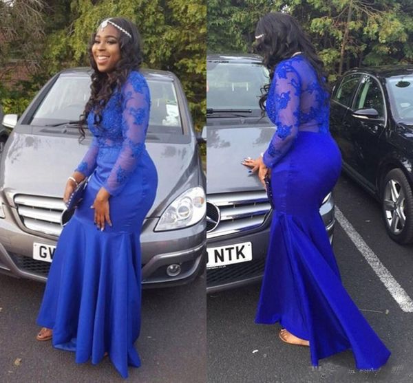new royal blue sheer long sleeves evening dresses 2021 fashion lace appliques mermaid prom dresses long party gowns for black girls
new royal blue sheer long sleeves evening dresses 2021 fashion lace appliques mermaid prom dresses long party gowns for black girls