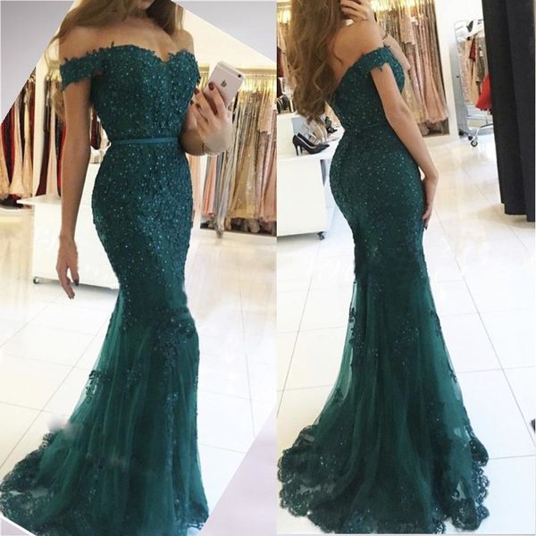 dark green fashion prom dresses off shoulder beaded appliques sleeveless tulle formal party dresses 2017 new elegant mermaid evening dress, Black
dark green fashion prom dresses off shoulder beaded appliques sleeveless tulle formal party dresses 2017 new elegant mermaid evening dress, Black