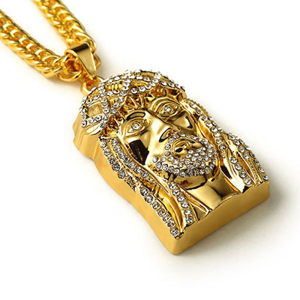 gold plated jesus christ piece head face hip hop pendant necklace charm chain for men and women trendy holiday accessories, Silver
gold plated jesus christ piece head face hip hop pendant necklace charm chain for men and women trendy holiday accessories, Silver