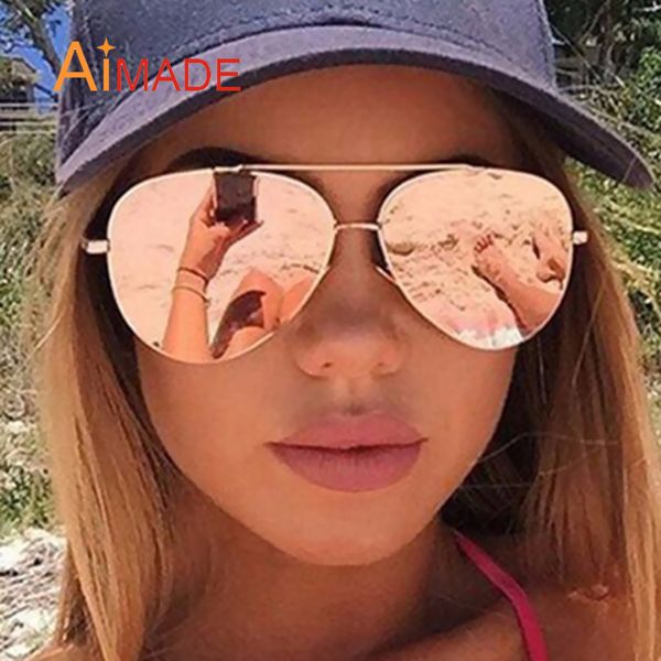 wholesale- aimade men women rose gold mirror aviation sunglasses lady brand designer oversized vintage sun glasses for female male driving, White;black
wholesale- aimade men women rose gold mirror aviation sunglasses lady brand designer oversized vintage sun glasses for female male driving, White;black
