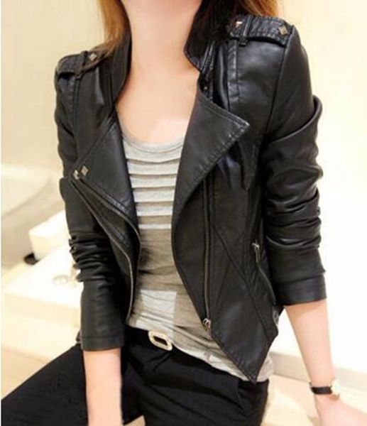 women qiu dong han edition business english new fashion boutique personality big yards of locomotive leather coat / s-3xl, Black
women qiu dong han edition business english new fashion boutique personality big yards of locomotive leather coat / s-3xl, Black