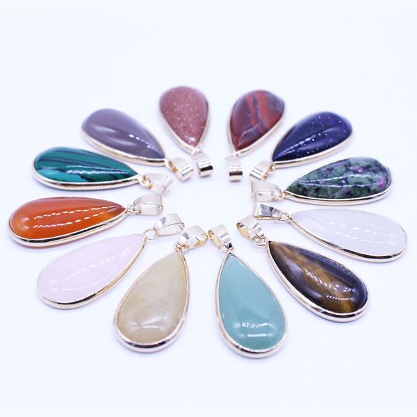 natural stone water drop gold plated turquoise crystal pendants charms fit natural stone necklace jewelry accessories, Bronze;silver
natural stone water drop gold plated turquoise crystal pendants charms fit natural stone necklace jewelry accessories, Bronze;silver