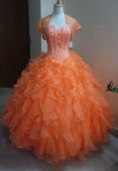 2019 latest ball gown sweetheart orange quinceanera dresses ruffles organza crystals beaded short sleeves quinceanera gowns for girls, Blue;red
2019 latest ball gown sweetheart orange quinceanera dresses ruffles organza crystals beaded short sleeves quinceanera gowns for girls, Blue;red