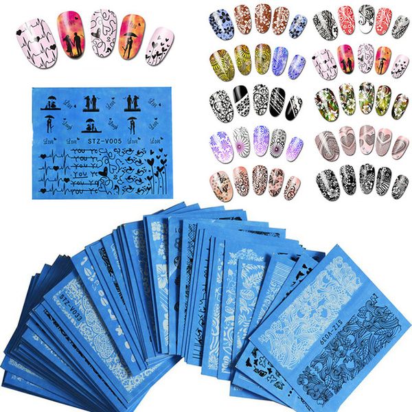 learnever 48 sheets flowers lace nail art water transfer decals stickers black/white decor
learnever 48 sheets flowers lace nail art water transfer decals stickers black/white decor