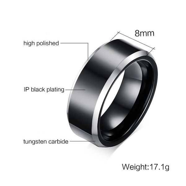 wedding ring 8mm middle black plated polished tungsten carbide wedding ring for men and woman, Slivery;golden
wedding ring 8mm middle black plated polished tungsten carbide wedding ring for men and woman, Slivery;golden