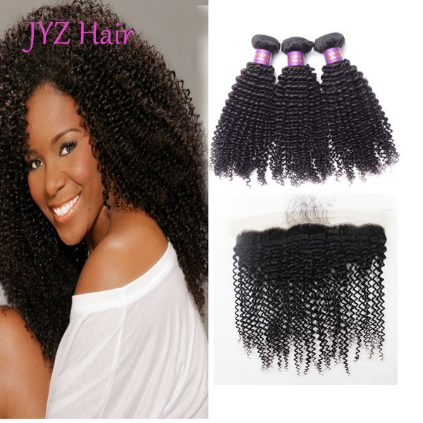 human hair brazilian kinky curly hair 3 bundles with 13x4 lace frontal dyeable human hair wefts with closure natural color extensions, Black;brown
human hair brazilian kinky curly hair 3 bundles with 13x4 lace frontal dyeable human hair wefts with closure natural color extensions, Black;brown