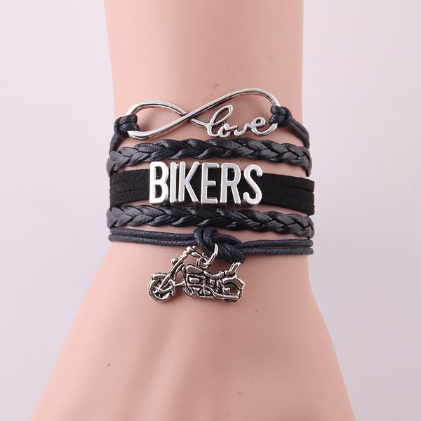 wholesale- infinity love ride biker bracelet motorcycle leather charm bracelets & bangles for women men jewelry gift for fans, Golden;silver
wholesale- infinity love ride biker bracelet motorcycle leather charm bracelets & bangles for women men jewelry gift for fans, Golden;silver