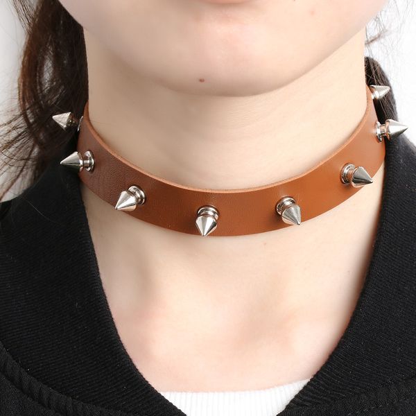 1pc chic punk rock gothic women men leather silver spike rivet stud collar choker necklace statement jewelry, Golden;silver
1pc chic punk rock gothic women men leather silver spike rivet stud collar choker necklace statement jewelry, Golden;silver
