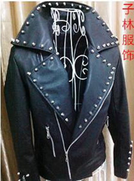 bar nightclub singer men personality in europe america rivet leather motorcycle clothing stage costumes / s-xxl, Black;red
bar nightclub singer men personality in europe america rivet leather motorcycle clothing stage costumes / s-xxl, Black;red
