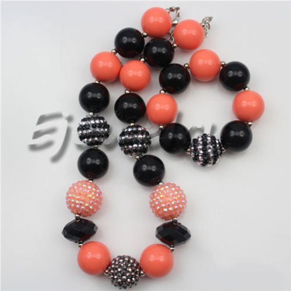 halloween orange acrylic rhinestone beads chuny bubblegum necklace&brace, Black
halloween orange acrylic rhinestone beads chuny bubblegum necklace&brace, Black