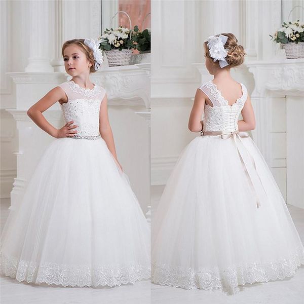 Lace Short Sleeves Tulle Pearls Flower Girl Dresses Vintage Child Pageant Dresses Beautiful Flower Girl Wedding Dresses
Lace Short Sleeves Tulle Pearls Flower Girl Dresses Vintage Child Pageant Dresses Beautiful Flower Girl Wedding Dresses