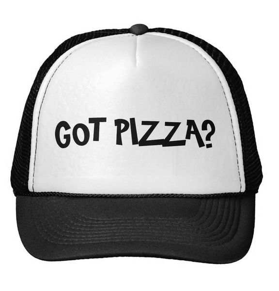 

wholesale- got pizza  letters print baseball cap trucker hat for women men mesh adjustable size drop ship -157, Blue;gray