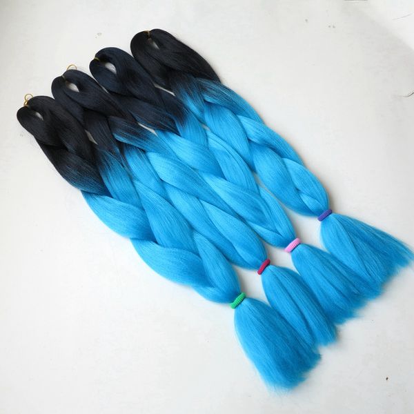 100% Kanekalon Jumbo Braiding Synthetic Hair Soft Dreads Box Braid Extension 24inch Black&Light Blue# Ombre Two Tone Color braid
100% Kanekalon Jumbo Braiding Synthetic Hair Soft Dreads Box Braid Extension 24inch Black&Light Blue# Ombre Two Tone Color braid