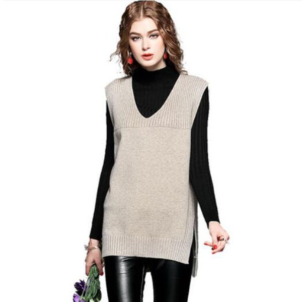 women's long knitted vest sleeveless v neck sweater split knitwear pullover loose sweater casual style th, White;black
women's long knitted vest sleeveless v neck sweater split knitwear pullover loose sweater casual style th, White;black