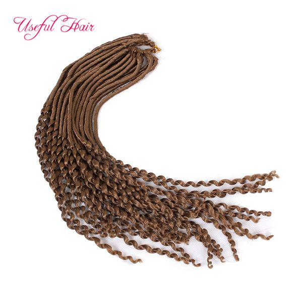 

goddness crochet 22inch goddess locs hair half straight half curly braids synthetic hair extension ress faux locs crochet braiding hair, Black