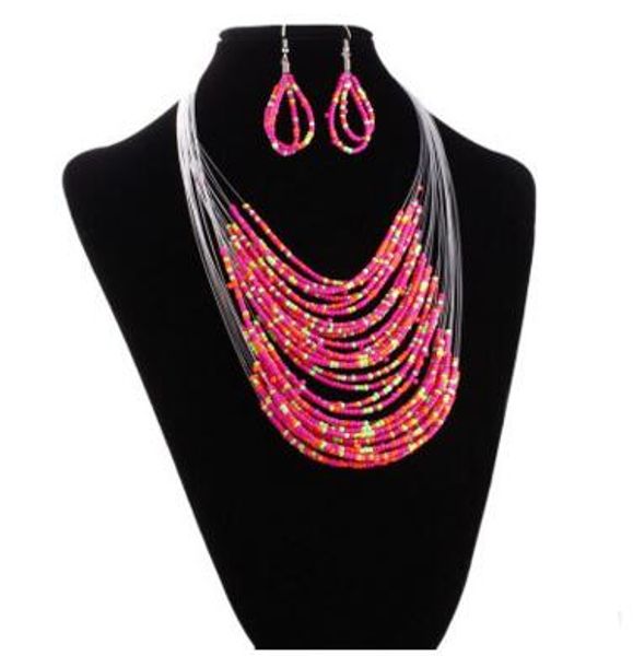 fashion vintage jewelry sets joker bohemian multilayer colorful africa beads statement necklace earrings set 20 sets ing, Silver
fashion vintage jewelry sets joker bohemian multilayer colorful africa beads statement necklace earrings set 20 sets ing, Silver
