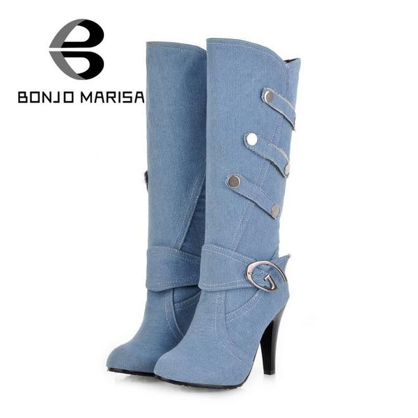 wholesale- bonjomarisa big size spring fall knee high boots women high heels winter shoes buckle metal rivets round toe platform punk boots, Black
wholesale- bonjomarisa big size spring fall knee high boots women high heels winter shoes buckle metal rivets round toe platform punk boots, Black
