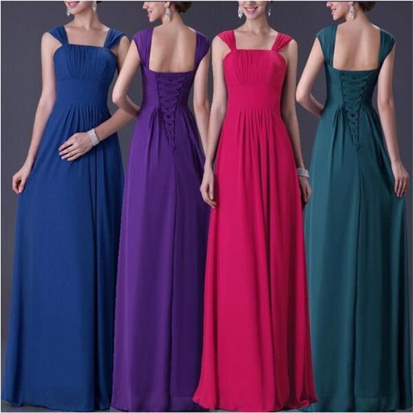 2017 new bridesmaid dresses cap sleeves chiffon long wedding party dress ball prom bride dress lace up back formal gowns, Blue;red
2017 new bridesmaid dresses cap sleeves chiffon long wedding party dress ball prom bride dress lace up back formal gowns, Blue;red