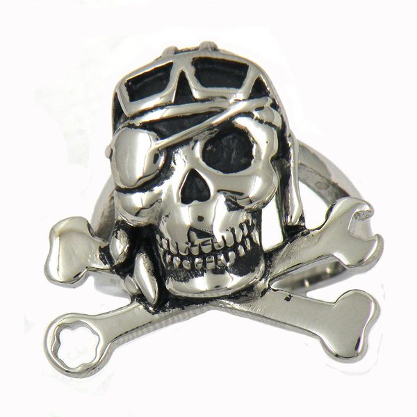 fanssteel stainless steel punk vintage mens or womens jewelry spanner wrench bone single eye ghost skull biker ring gift 09w44, Silver
fanssteel stainless steel punk vintage mens or womens jewelry spanner wrench bone single eye ghost skull biker ring gift 09w44, Silver