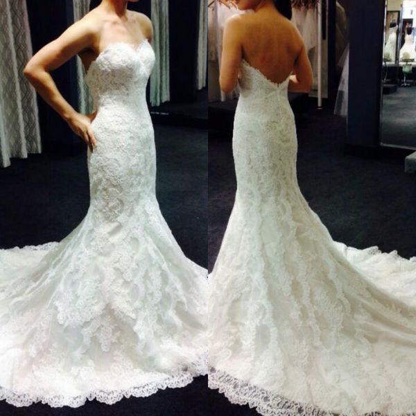 2016 luxury white sweetheart mermaid lace beach wedding dress appliqued floor length open back bridal dress gown 
2016 luxury white sweetheart mermaid lace beach wedding dress appliqued floor length open back bridal dress gown