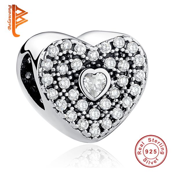 BELAWANG 925 Sterling Silver Heart Shape Charm with White CZ loose Beads Fit Pandora Charm Bracelets&Bangles Authentic Jewelry Accessories
BELAWANG 925 Sterling Silver Heart Shape Charm with White CZ loose Beads Fit Pandora Charm Bracelets&Bangles Authentic Jewelry Accessories