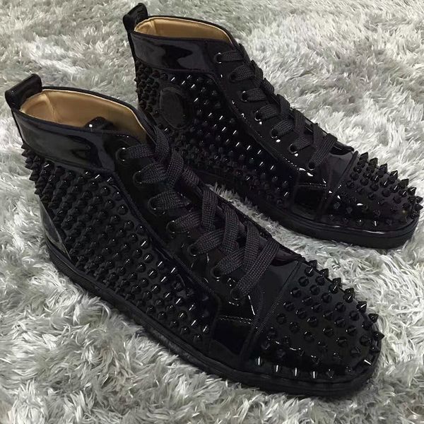 2018 new men's women's genuine leather high fashion red bottom spikes sneakers,lovers designer casual dress party[original box,eu3, Black
2018 new men's women's genuine leather high fashion red bottom spikes sneakers,lovers designer casual dress party[original box,eu3, Black