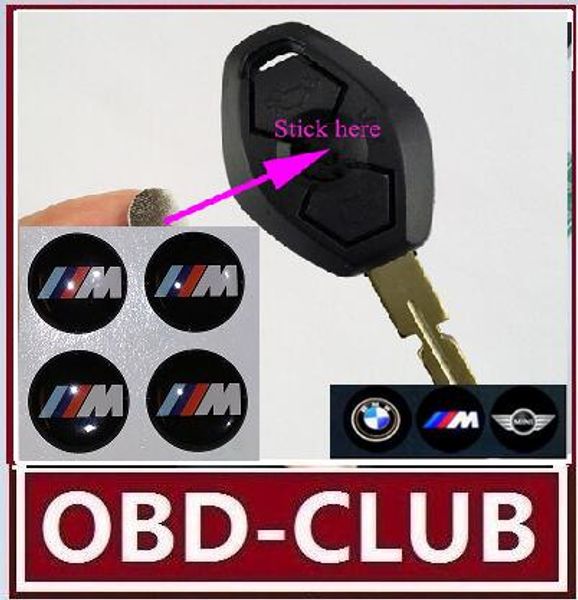 

50 шт. / лот 3D для BMW M логотип складной ключ M наклейка 11 мм 12 мм авто брелок эмблема з