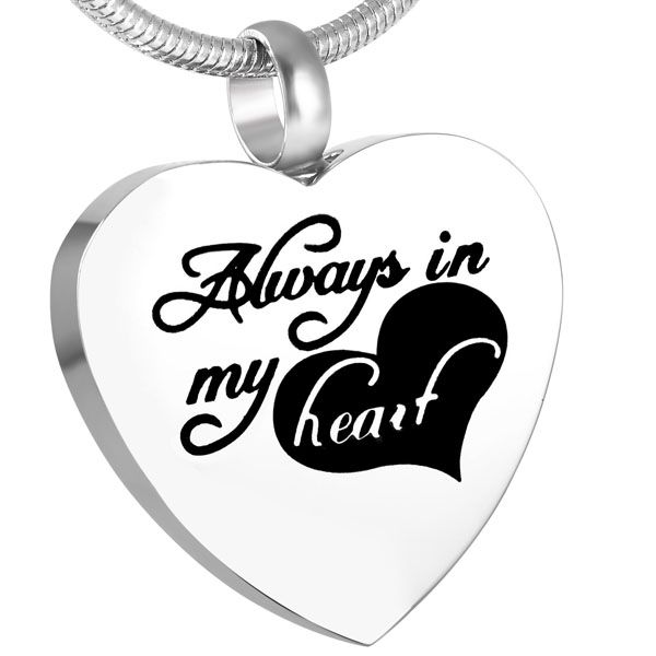heart stainless steel cremation pendant necklace always in my heart engraved memory ashes keepsake urn necklace cremation jewelry, Silver
heart stainless steel cremation pendant necklace always in my heart engraved memory ashes keepsake urn necklace cremation jewelry, Silver