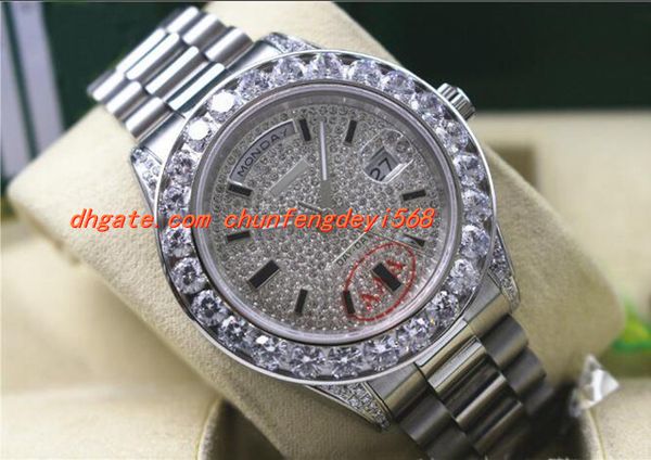 luxury wristwatch new fashion mens 18038 18k white gold bigger diamonds 41mm watch automatic men's watch, Slivery;brown
luxury wristwatch new fashion mens 18038 18k white gold bigger diamonds 41mm watch automatic men's watch, Slivery;brown