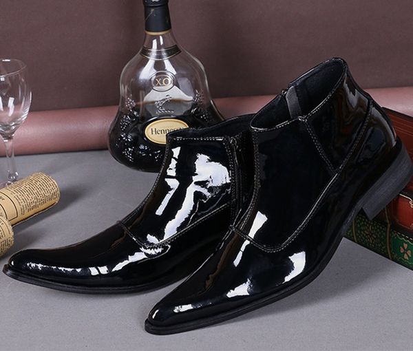 Korean Style Casual Flats Shiny Leather Men Boots Black Formal Business Wedding Dress Shoes Mens Oxfords Spring Autumn Ankle Boots Big Size
Korean Style Casual Flats Shiny Leather Men Boots Black Formal Business Wedding Dress Shoes Mens Oxfords Spring Autumn Ankle Boots Big Size