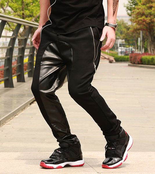 wholesale- 2014 fashion leather drop crotch pants men leather sweatpants jogger pants hip hop leather harem baggy pyrex hba, Black
wholesale- 2014 fashion leather drop crotch pants men leather sweatpants jogger pants hip hop leather harem baggy pyrex hba, Black