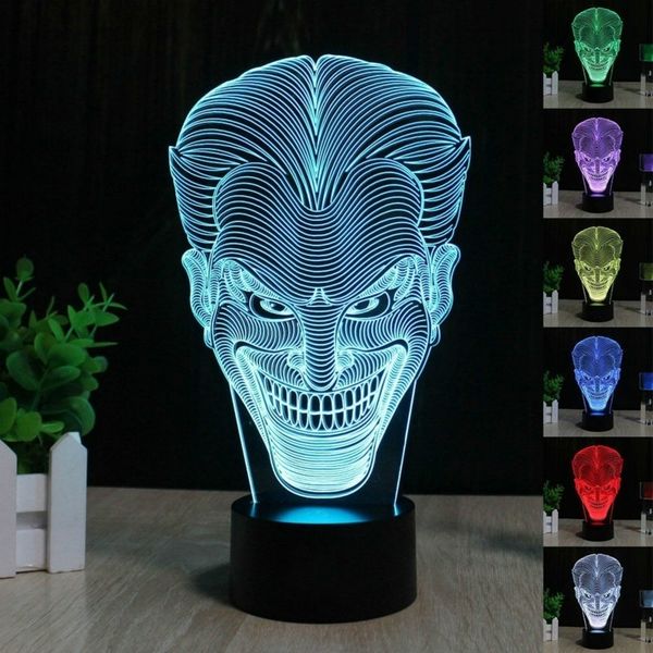 Бэтмен Джокер 3D LED Night Light 7 цветов настольная лампа подарки красочные акриловые Nigh
Бэтмен Джокер 3D LED Night Light 7 цветов настольная лампа подарки красочные акриловые Nigh
