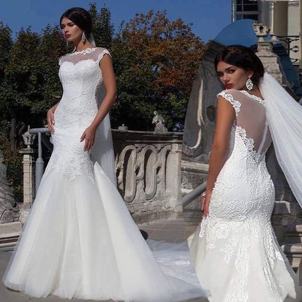 2017 mermaid wedding dresses bridal gowns with cap sleeves wedding gowns with appliques ing, White
2017 mermaid wedding dresses bridal gowns with cap sleeves wedding gowns with appliques ing, White